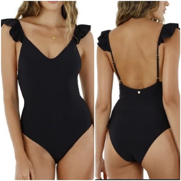 New Malai Black Gales One Piece Swimsuit Size Small - Picture 15 of 15